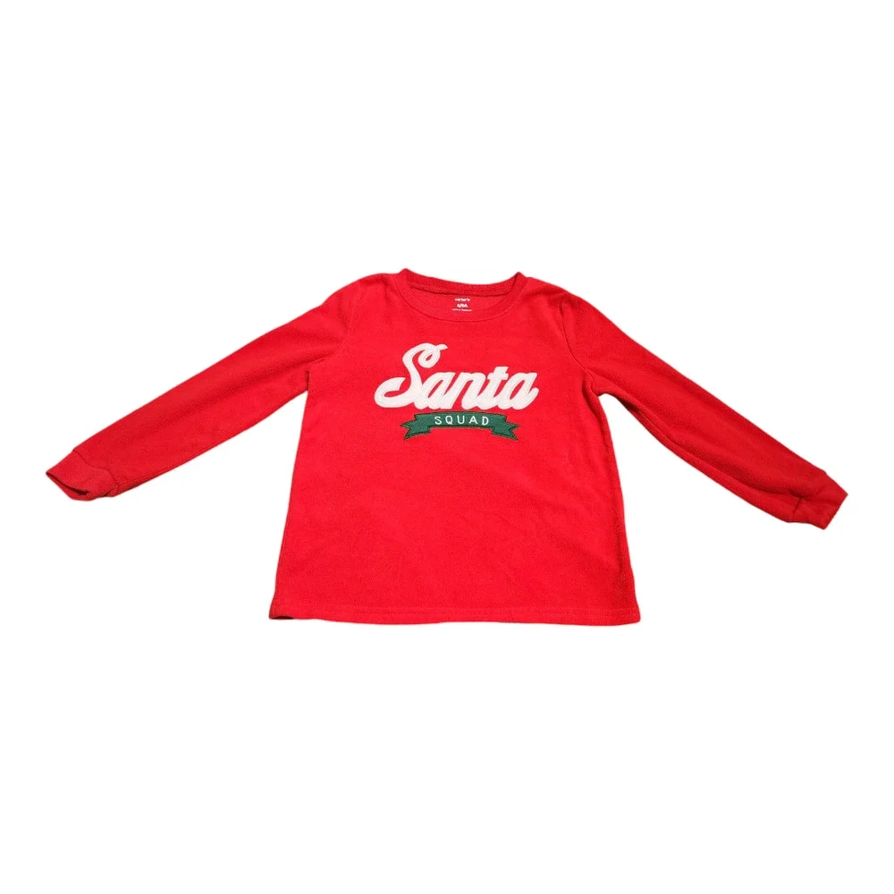 Carter's 2pc Heavyweight Fleece Santa Squad Pajama Set 6